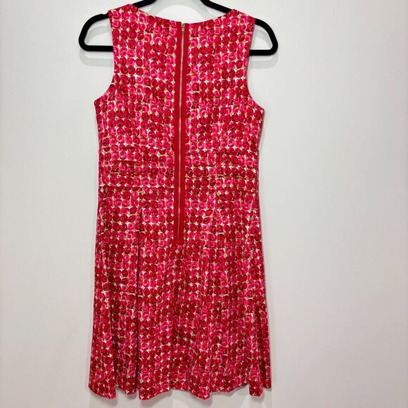 Maggie London Red Roses Fit Flare Dress 6 Tea Party Garden Mothers Day Easter - Picture 5 of 10